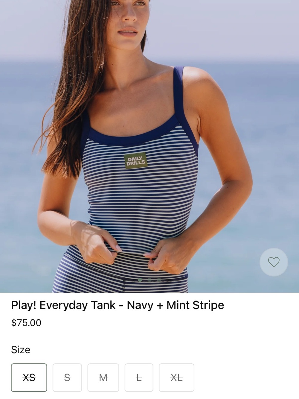 Daily Drills Navy & Mint Stripe Tank One-Piece Swimsuit